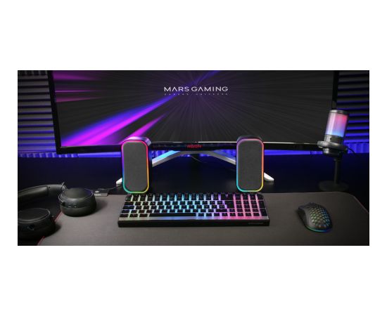 Mars Gaming MSOM USB DSP Stereo sistēma datoram 20W / RGB / Bluetooth 5.3