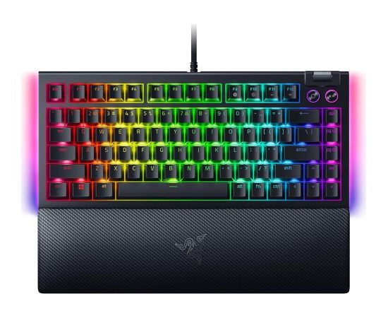 Razer BlackWidow V4 75% Mehāniskā Spēļu Tastatūra / Melna
