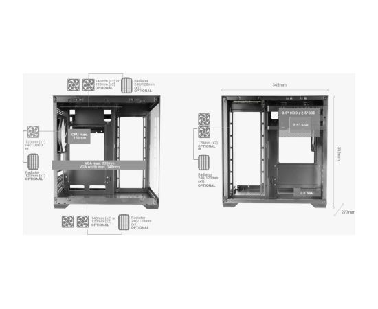Mars Gaming MCVIEW2P Компьютерный корпус mATX / розовый