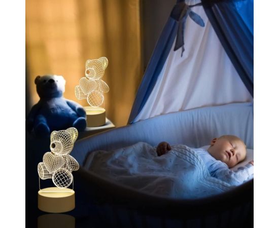 Elight ILU 3D Ilūziju LED Nakts Lampa ar Futbola Bumbu Multi-krāsu Gaisma (25x15cm) USB Darbināta