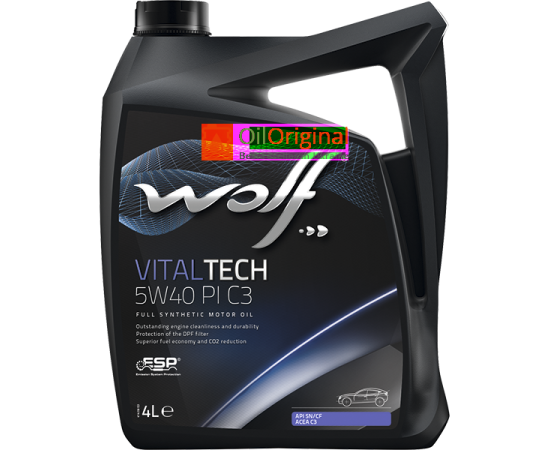 Wolf VITALTECH 5W40 PI 4L API SN/CF, ACEA C3-16