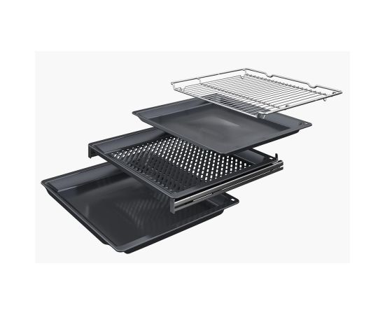 Bosch HBG378AB3 Serie6 Iebūvējama elektriskā cepeškrāsns, pirolītiskā tīrīšana, Melna, 71L