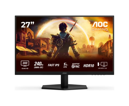 AOC Q27G42ZE, gaming monitor- 27 - black (matt), QHD, Fast-IPS, Adaptive-Sync, HDR, 240Hz panel