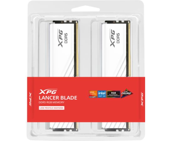 ADATA DDR5 - 32GB - 6000 - CL - 32 (2x 16 GB) Dual Kit, RAM White, AX5U6000C3616G-DTLABRWH, XPG Lancer Blade RGB, INTEL XMP, AMD EXPO