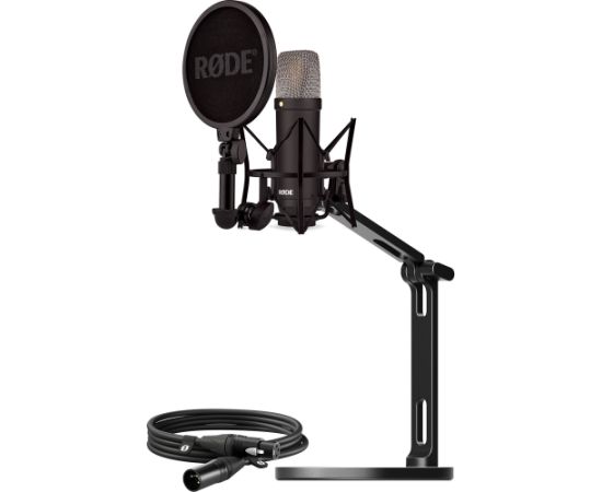 Rode Microphones NT1 Signature +XLR cable+Desktop Studio Arm, microphone (black, bundle)