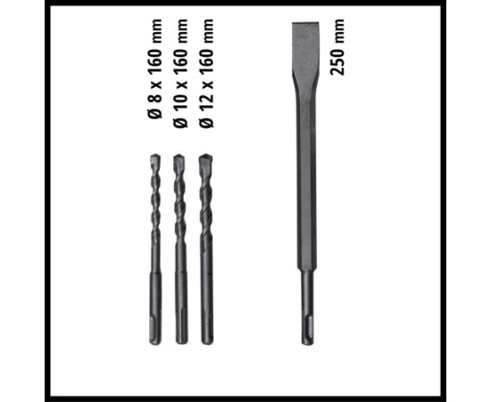 Einhell hammer drill TC-RH 620 4F Kit (black/red, 620 watts, E-Box Basic, incl. drill and chisel)