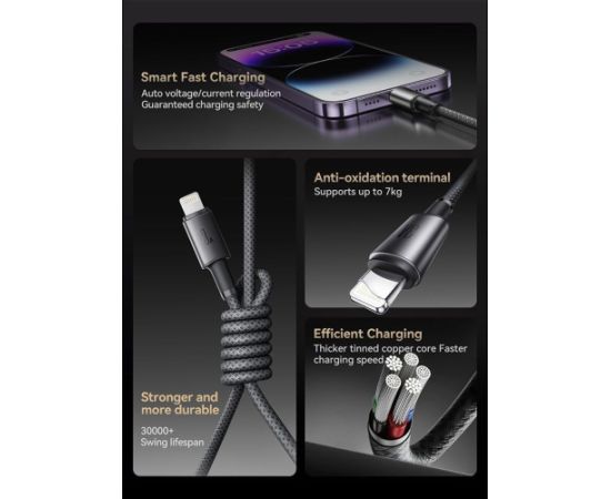 USB кабель Joyroom SA-50 USB-A to Lightning 3A 1.2m темно-серый