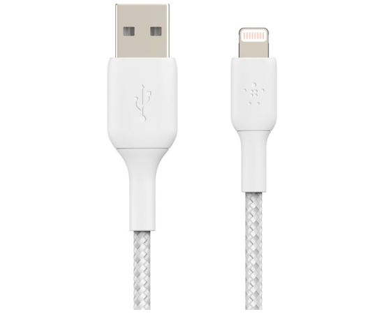 USB кабель Belkin Boost Charge Braided USB-A to Lightning 1m белый