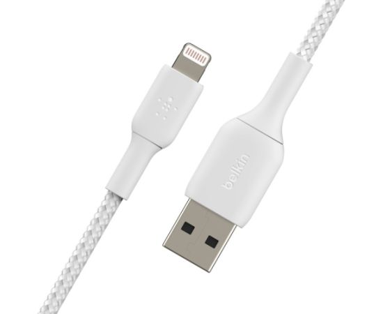 USB кабель Belkin Boost Charge Braided USB-A to Lightning 1m белый