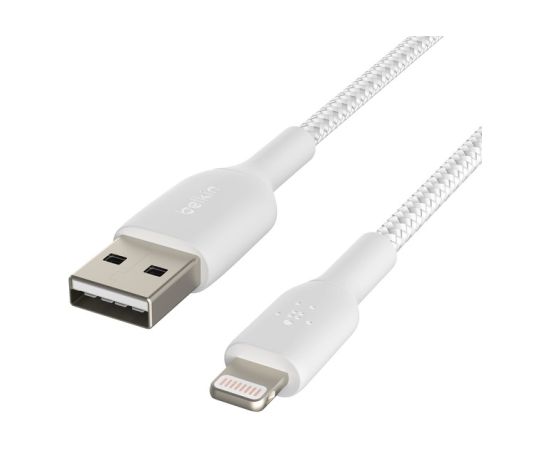 USB кабель Belkin Boost Charge Braided USB-A to Lightning 1m белый