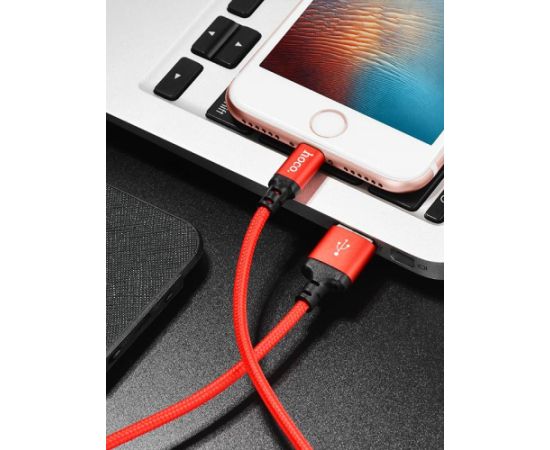 USB cable Hoco X14 Lightning red-black 1.0m