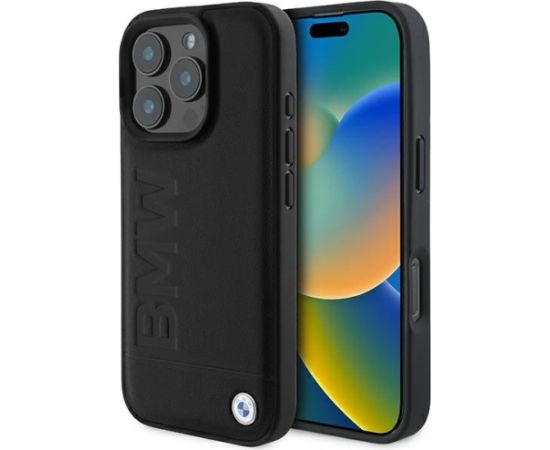 BMW MagSafe Leather Hot Stamp Aizsargapvalks priekš Apple iPhone 16 Pro Max