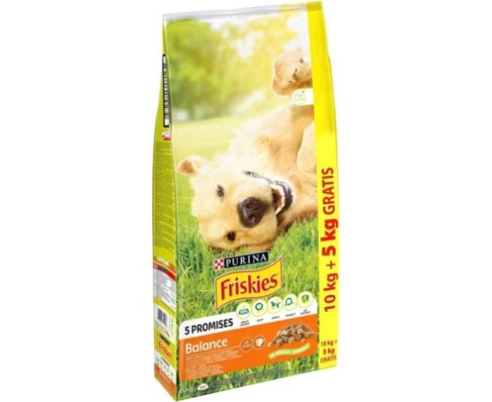 PURINA Friskies Balance Chicken with vegetables - dry dog food - 10 + 5kg