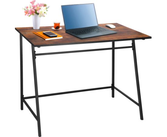 Письменный стол, компьютерный игровой Springos HF0027, 100x50x76 см, лофт стиль, черный/коричневый
