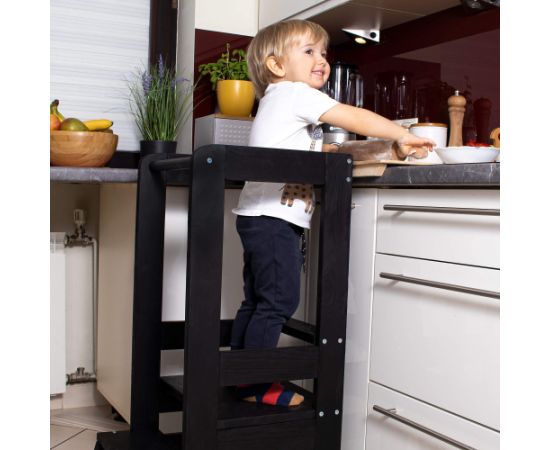 Virtuves palīgs , Platforma bērniem Springos KCH01 BLACK 90cm