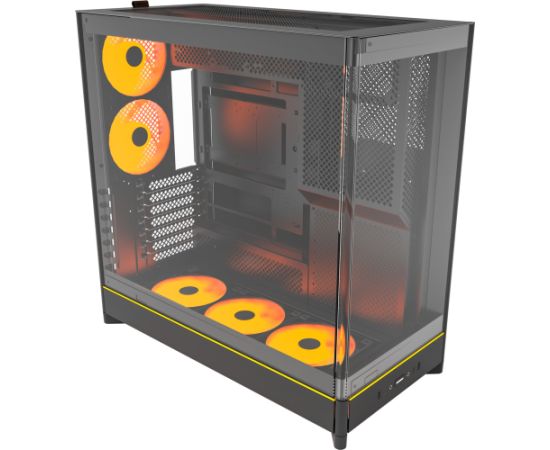 Montech HS02 PRO, tower case black, tempered glass x 2