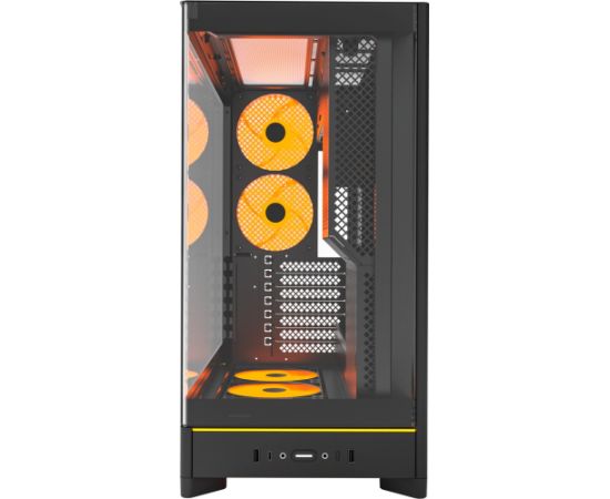 Montech HS02 PRO, tower case black, tempered glass x 2