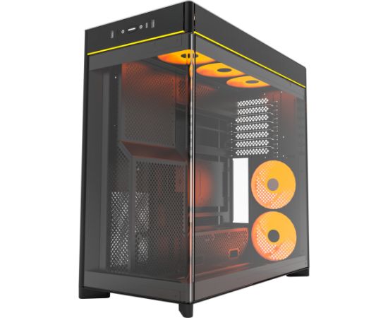 Montech HS02 PRO, tower case black, tempered glass x 2