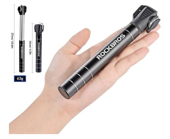 Rockbros JG-1040B Small bicycle pump Black