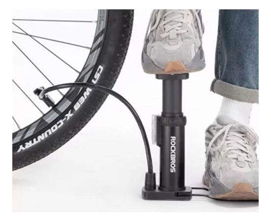 Rockbros 42610002001 Bicycle floor pump with pressure gauge Black