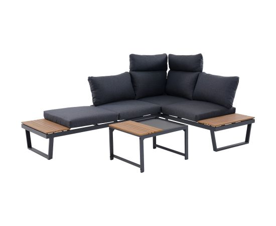Mirpol Corner garden lounge set or 2 sofas + table NUVIO grey