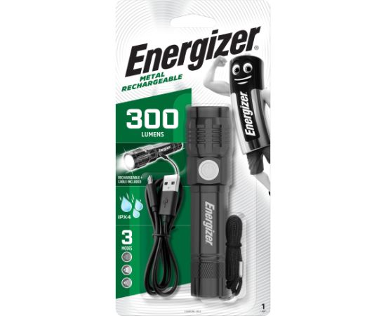 Energizer metāla uzlādējama gaisma 300lm IPX4
