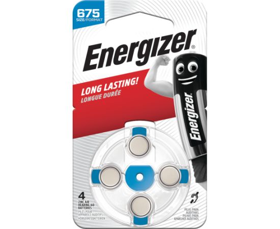 Cinka gaisa baterija AC675E (V675, ZA675, PR44, 7003ZD) dzirdes aparātam 1,45 V Energizer 4 gab. blisterī