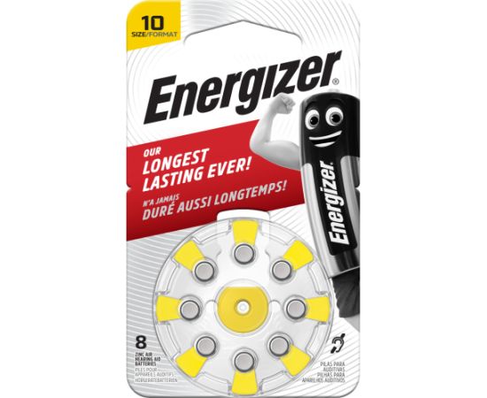 Cinka gaisa baterija AC10E (V10, HA10, PR70, 7005ZD) dzirdes aparātam 1,45 V Energizer 8 gab. blisterīši