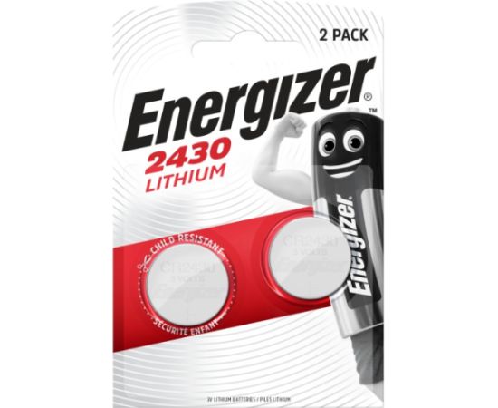 Litija baterija CR2430 3V 320mAh Energizer 2gab blisterīši Батарейки, аккумуляторы