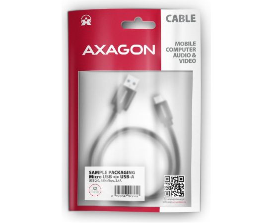 CABLE USB2.0 TO MICRO-USB 1M/HQ BLK BUMM-AM10AB AXAGON