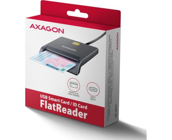 CARD READER FLAT SMARTCARD/ID/USB-C 1.3M CRE-SM3TC AXAGON