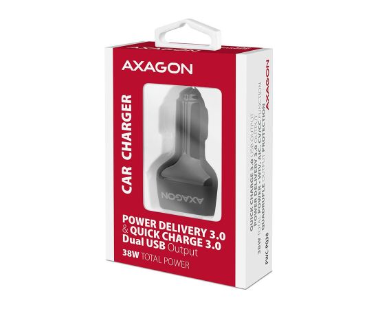 MOBILE CHARGER CAR USB-C 2PORT/38W PWC-PQ38 AXAGON