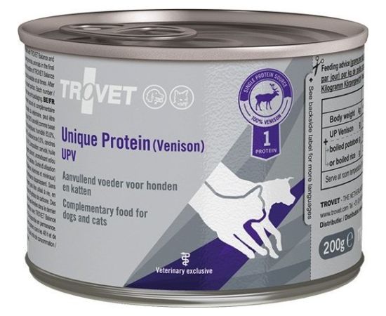Trovet Trovet Unique Protein UPV Dziczyzna dla psa i kota puszka 200g