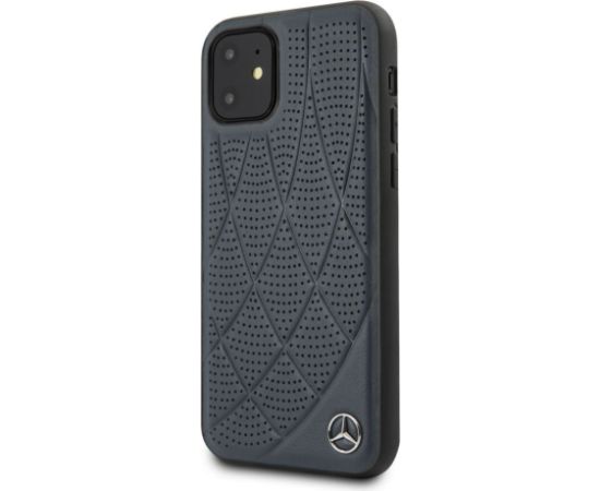 Mercedes-Benz Apple  iPhone 11 Quilted Genuine Leather Blue