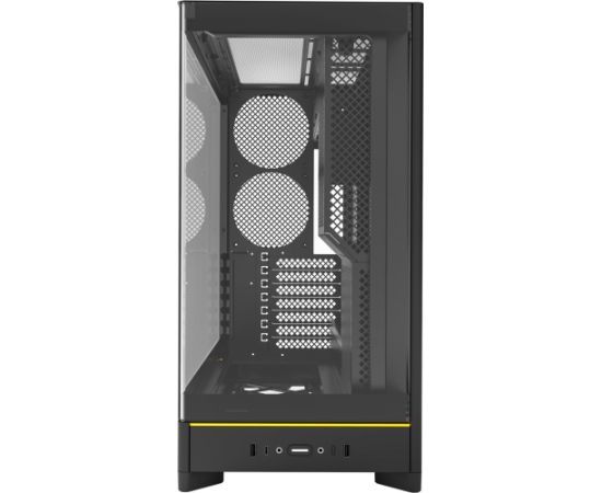 Montech HS02, tower case black, tempered glass x 2