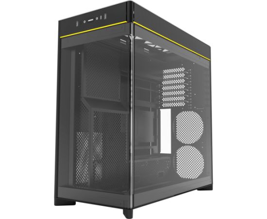 Montech HS02, tower case black, tempered glass x 2