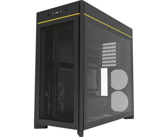 Montech HS01, tower case black, tempered glass