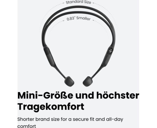 Shokz OpenRun Mini, Headphones (Black, Cosmic Black, Bluetooth, USB-C Charging)