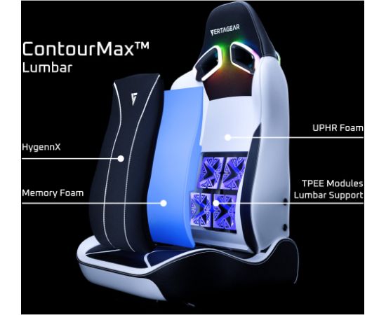 Vertagear PL4800, gaming chair (black/carbon, ContourMax Lumbar, VertaAir, Hygennx)