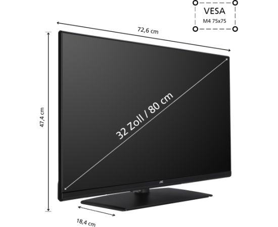 JVC LT-32VH4455, LED TV - 32 - black, WXGA, triple tuner