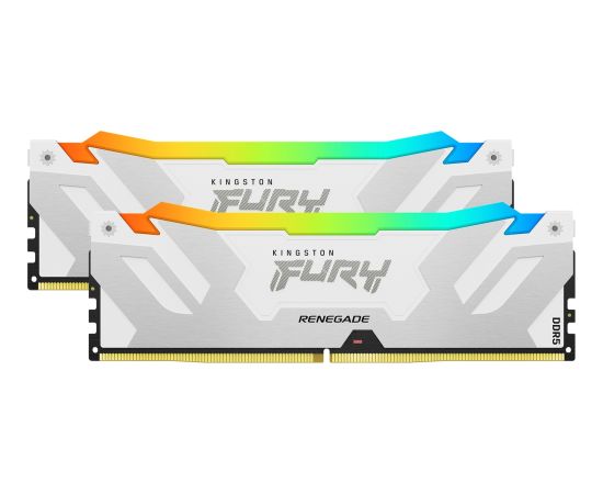 Kingston DDR5 - 64GB - 6400 - CL - 32 (2x 32 GB) dual kit (white, KF564C32RWAK2-64, Renegade RGB XMP, INTEL XMP)