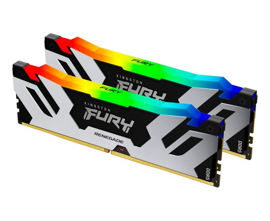 Kingston DDR5 - 64GB - 6400 - CL - 32 (2x 32 GB) Dual-Kit (black, KF564C32RSAK2-64, Renegade RGB XMP, INTEL XMP)