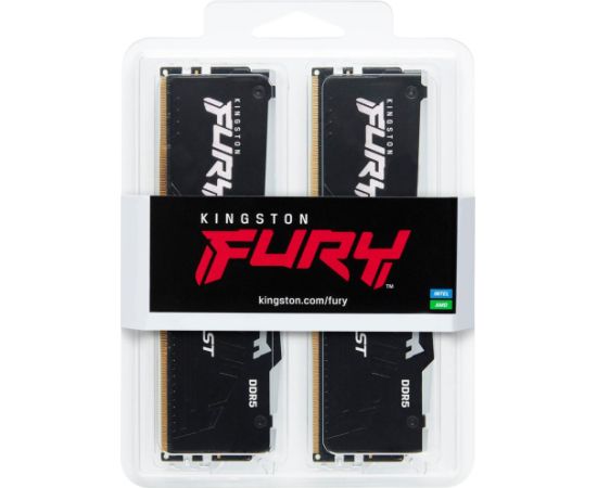 Kingston FURY DDR5 - 32GB - 6800 - CL - 34 (2x 16 GB) dual kit, RAM (black, KF568C34BBEAK2-32, FURY Beast RGB, INTEL XMP, AMD EXPO)