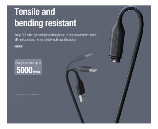 Nillkin USB datu un uzlādes kabelis Garmin Watch melns