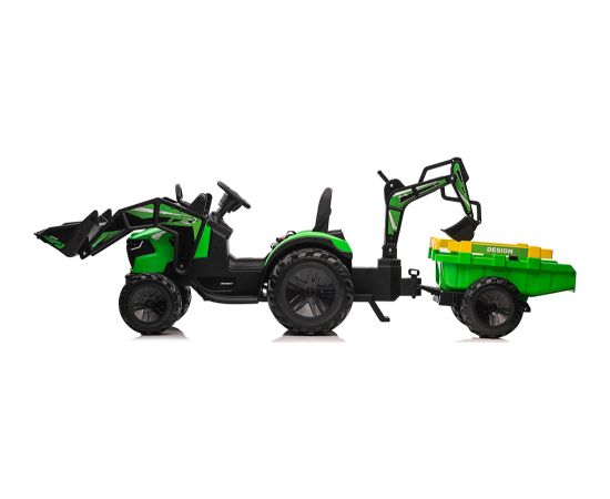 Lean Cars Battery-powered excavator with trailer SX2068 Green