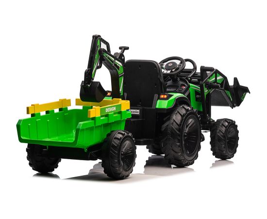 Lean Cars Battery-powered excavator with trailer SX2068 Green