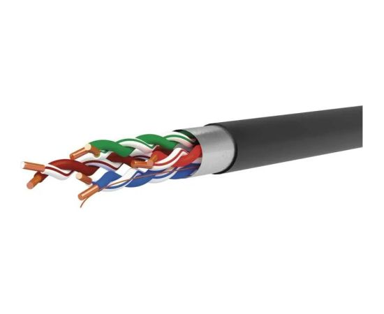 Emos Āra F/UTP CAT5E kabelis 24AWG, melns, Eca