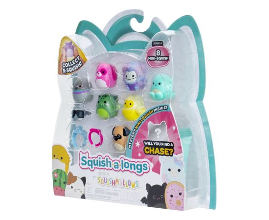 SQUISHMALLOWS SQUISH-A-LONGS figūriņas, 8 gab., 2,5 cm