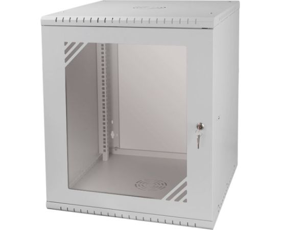 Komutācijas sienas skapis 19"- 12U - 600mm PELĒKS