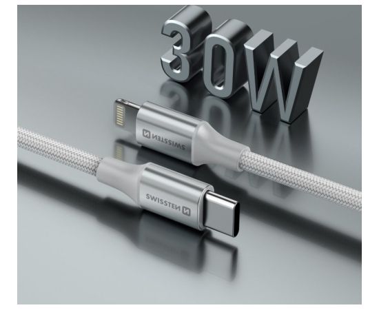Swissten Textile II USB-C - Lightning Datu un Uzlādes Vads 1.5m